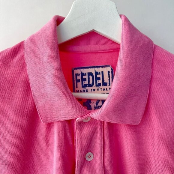 ❤️ Fedeli 34 Lab Men The North Pique Polos in pink, Size 54 - Picture 4 of 9